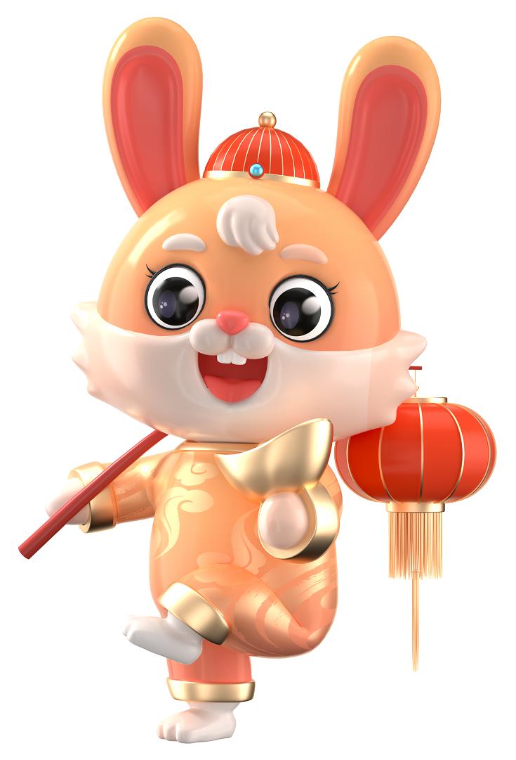 兔年 大紅燈籠肩上扛3D打印模型