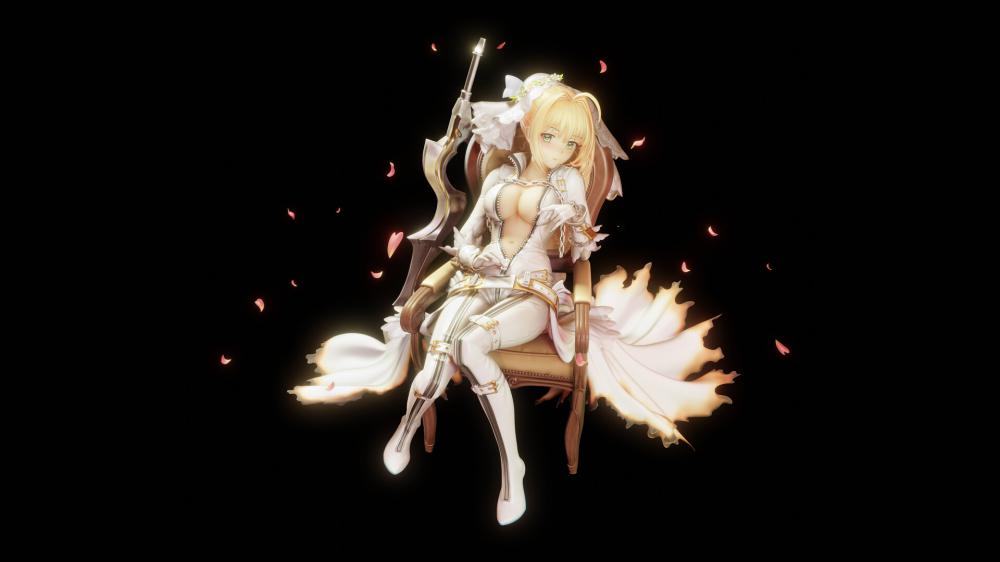 命運(yùn)-冠位指定fgo花嫁尼祿 優(yōu)化 修復(fù)版3D打印模型