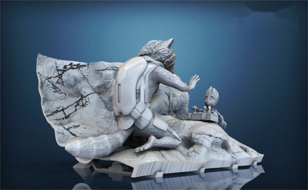 火箭浣熊和格魯特3D打印模型