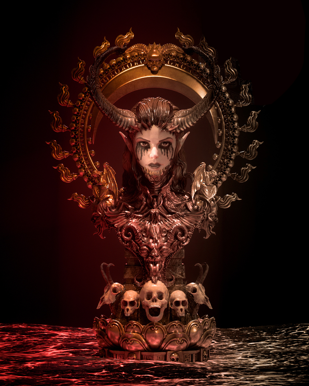 煉獄守護(hù)者 胸雕3D打印模型