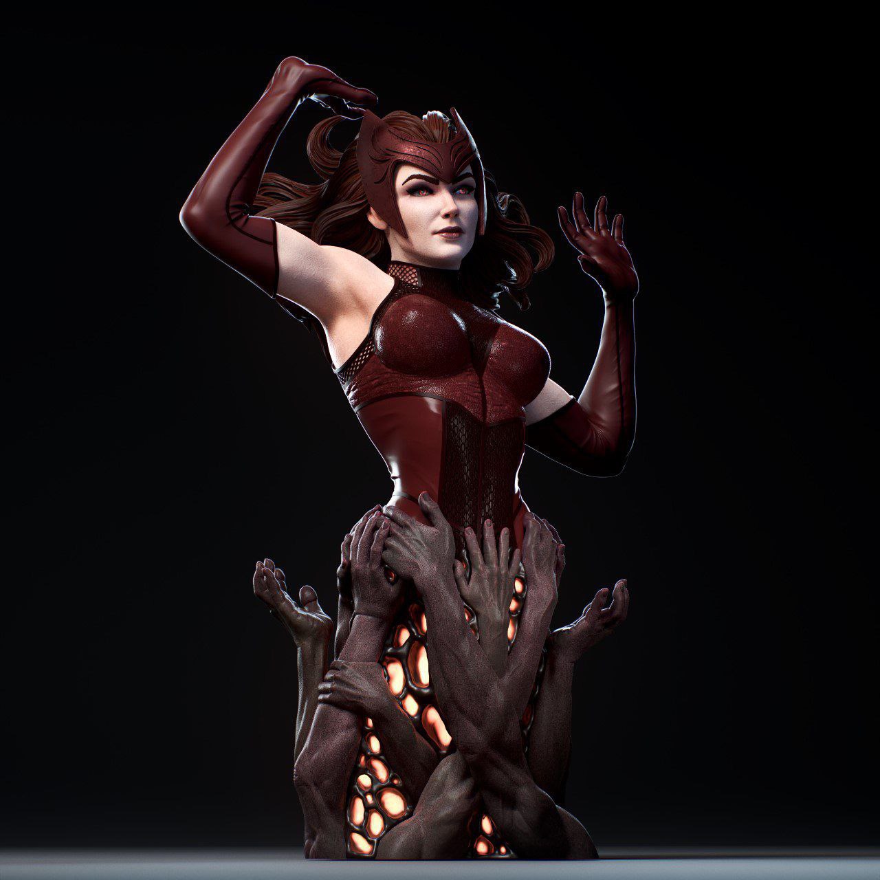 緋紅女巫 胸雕3D打印模型