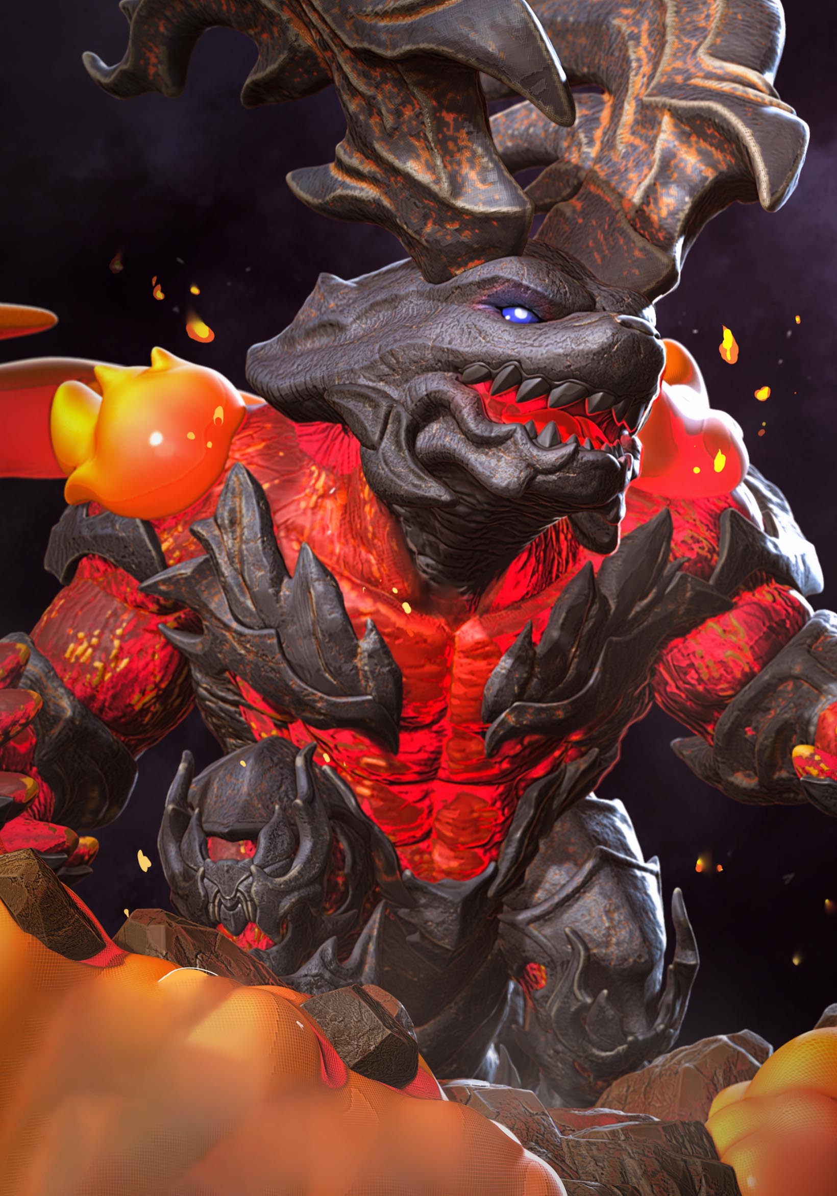 伊弗利特Q版 - 最終幻想3D打印模型