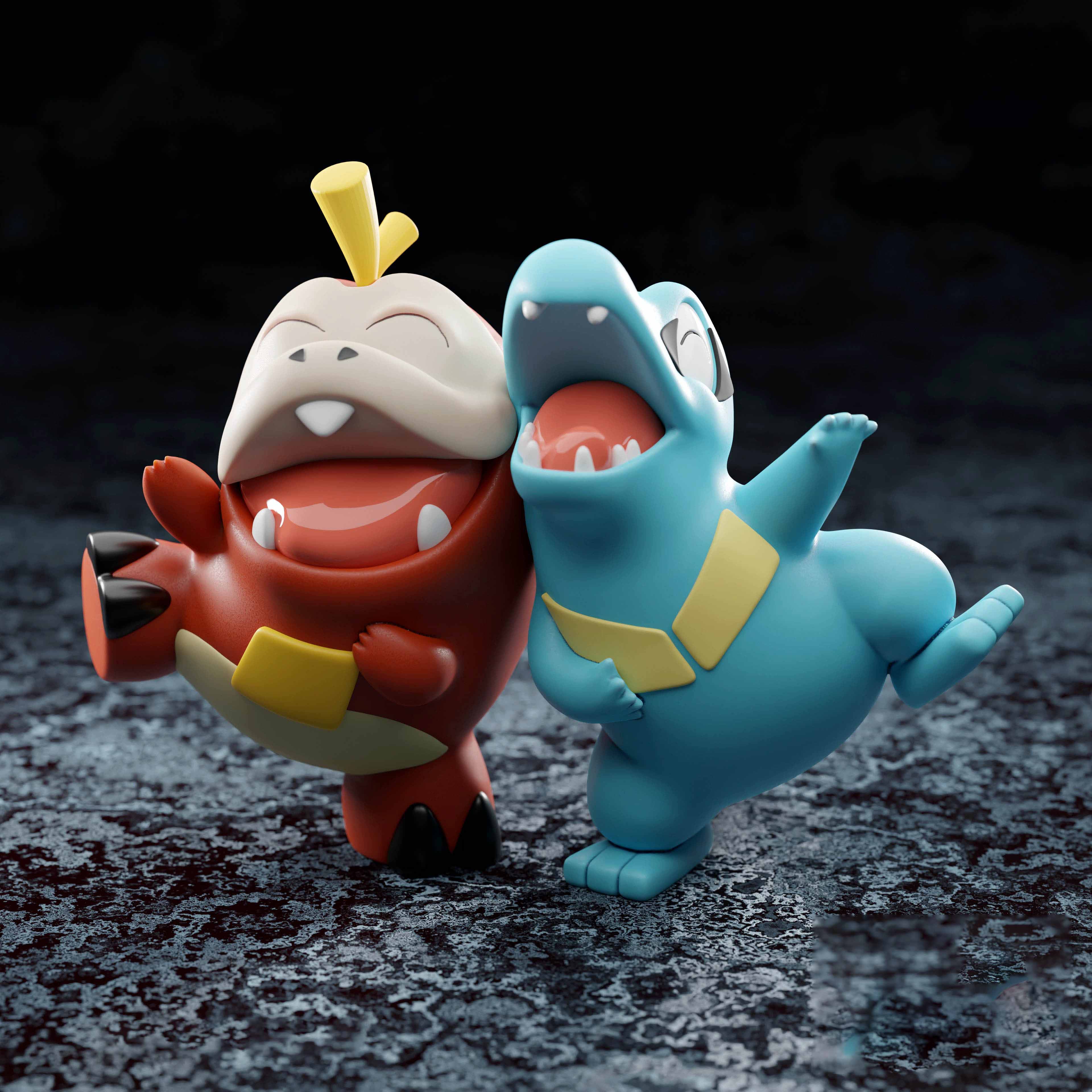 呆火鱷和小鋸鱷 寶可夢(mèng)3D打印模型