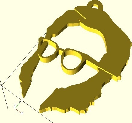 艾薩克·阿西莫夫鑰匙扣3D打印模型