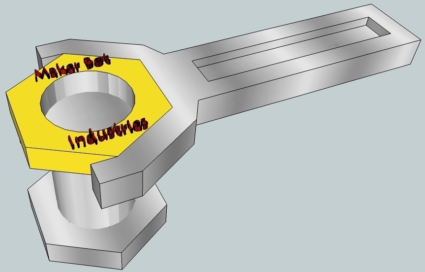 五邊螺絲扳手3D打印模型