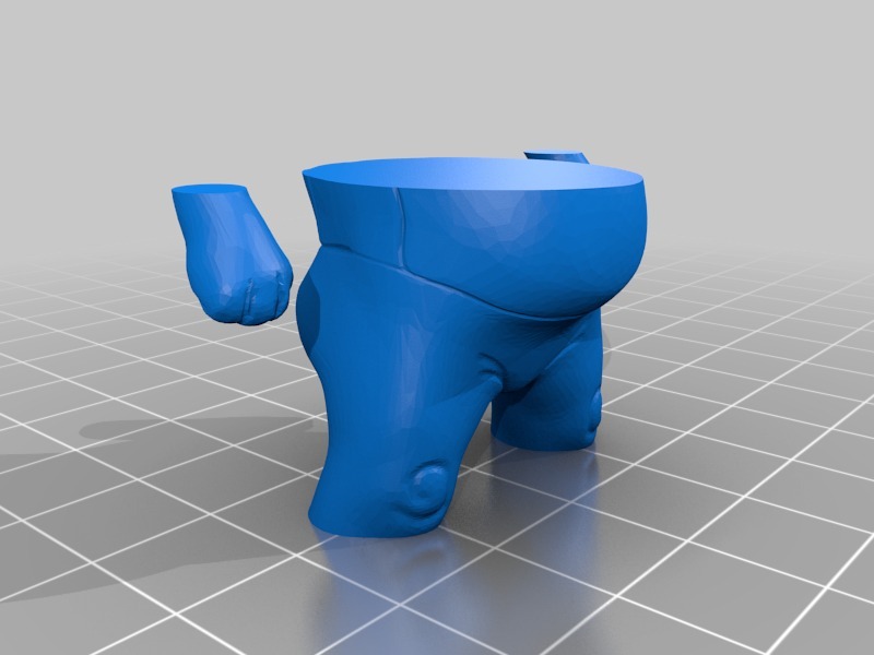 鍍金的玩具外星人3D打印模型