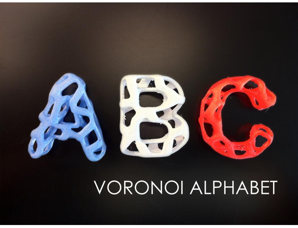A~Z 26個立體鏤空字母3D打印模型