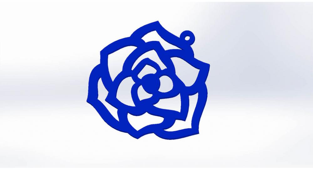 玫瑰吊墜3D打印模型