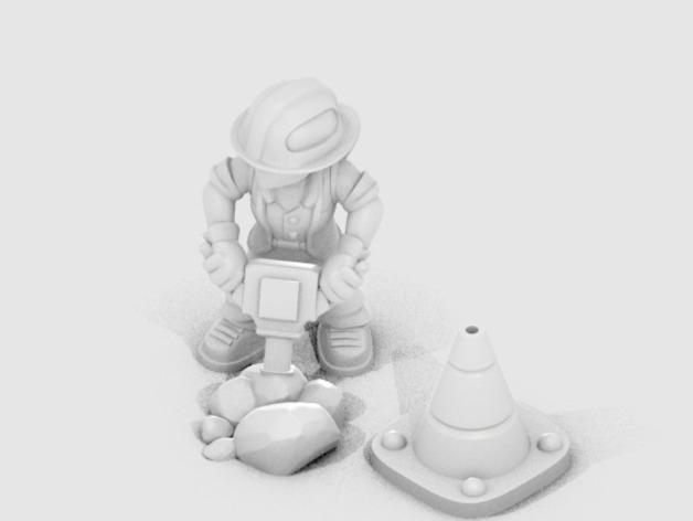 小人小玩偶建設(shè)者貝蒂3D打印模型