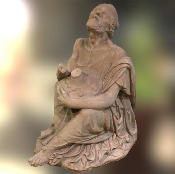 抱著水瓶的老婦人3D打印模型