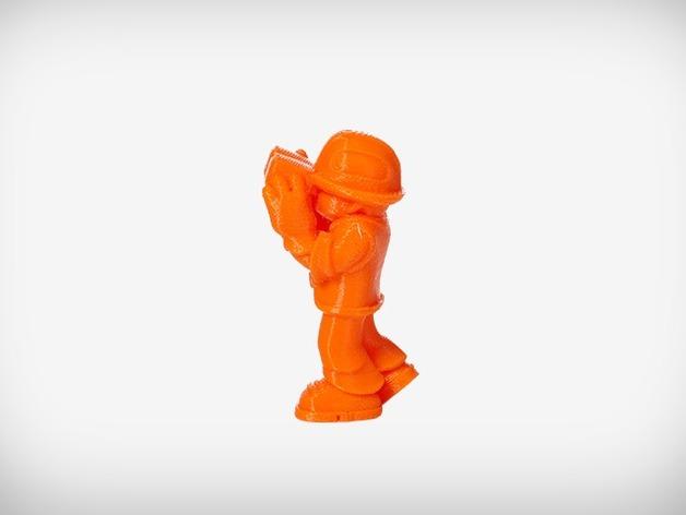 看望遠鏡的小人3D打印模型