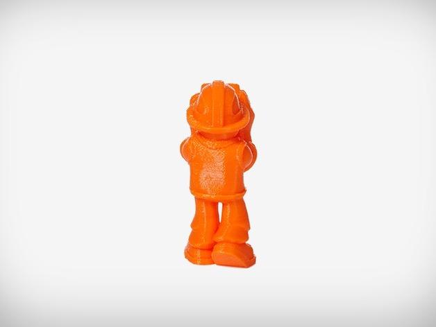 看望遠鏡的小人3D打印模型