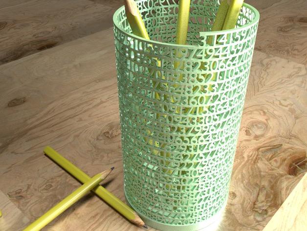 數(shù)字鏤空筆筒3D打印模型