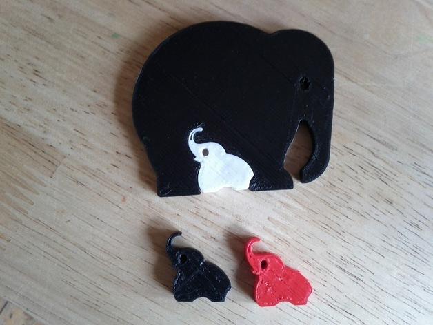 大象媽媽和寶寶3D打印模型