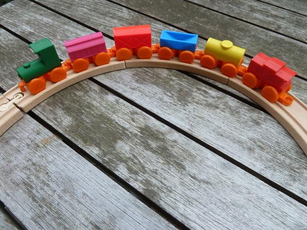 木制軌道玩具列車3D打印模型