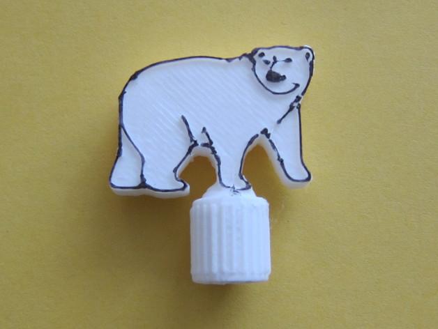 北極熊輪胎閥桿帽3D打印模型