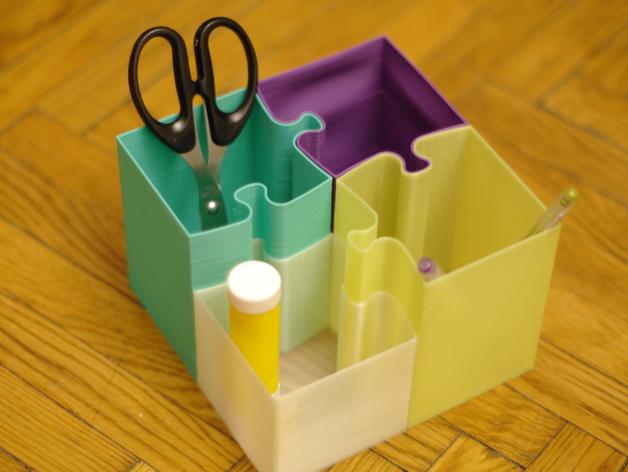 拼圖筆筒3D打印模型