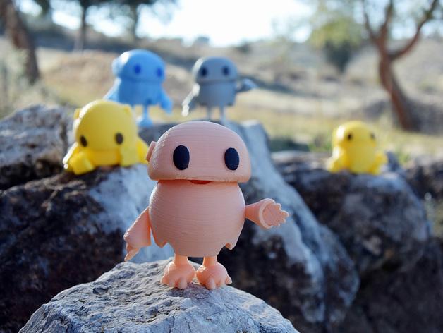 彩色迷你機(jī)器人3D打印模型