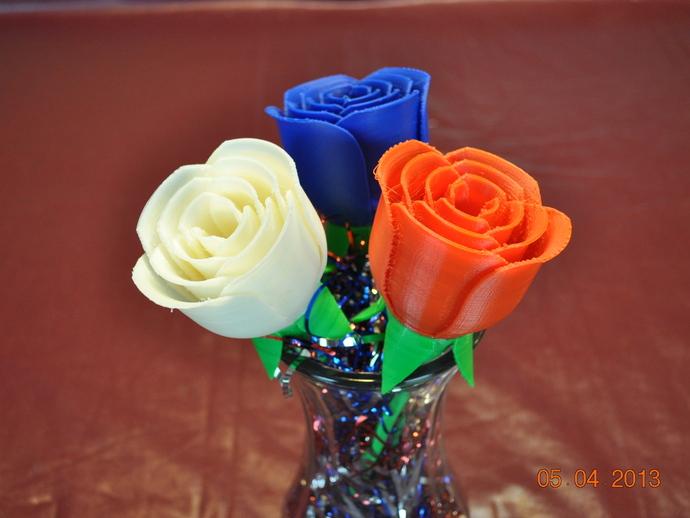 帶莖的玫瑰3D打印模型