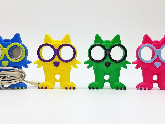 胖貓耳機纏繞器3D打印模型