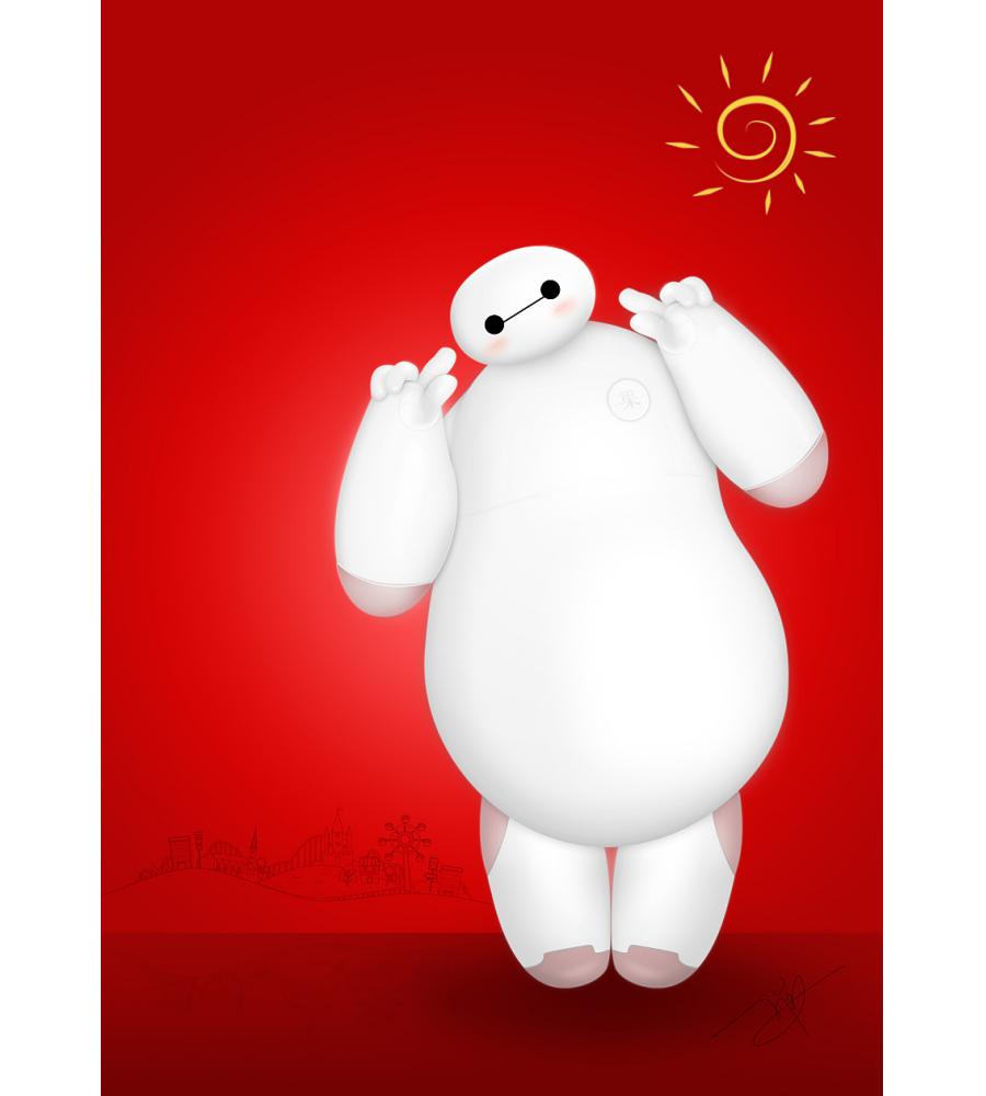 大白歪歪頭3D打印模型