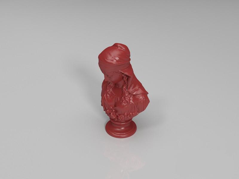 嫻靜的少女3D打印模型