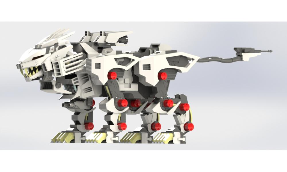 3D打印 機(jī)械獅虎獸模型，手辦3D打印模型