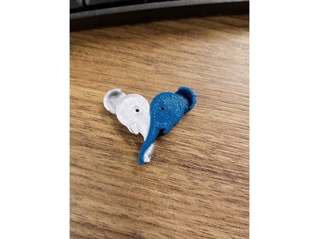 雙色打印愛(ài)心小象3D打印模型