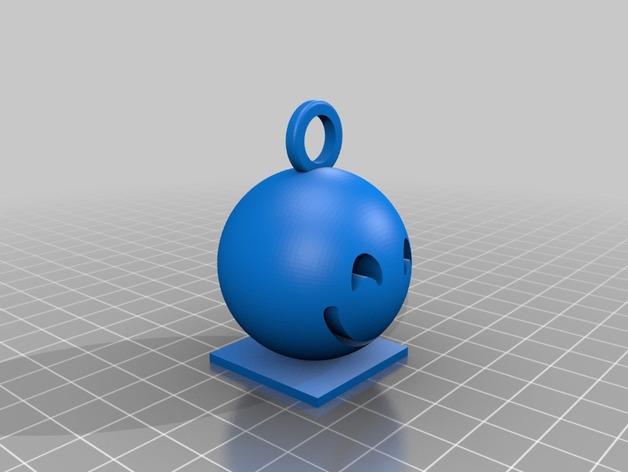 笑臉emoji 鑰匙扣3D打印模型