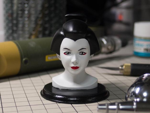 藝妓半身像3D打印模型3D打印模型