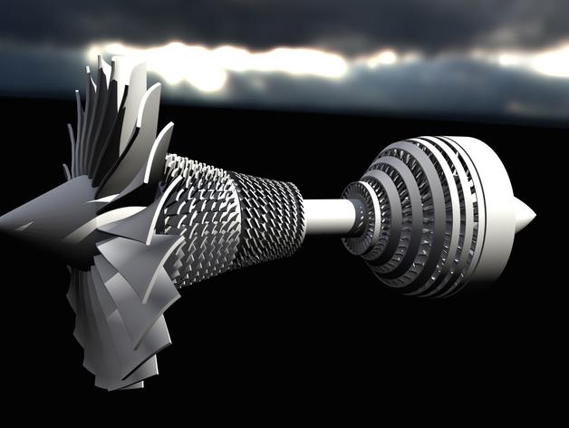 3D打印渦輪發(fā)動(dòng)機(jī) 機(jī)械引擎3D打印模型