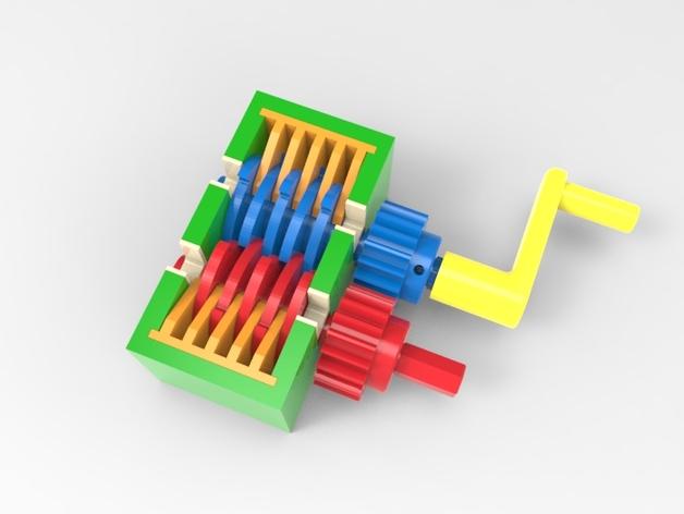 簡(jiǎn)單的碎紙機(jī)3D打印模型