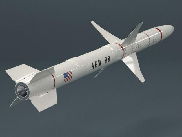 3D打印AGM 88 HARM反輻射導(dǎo)彈模型3D打印模型