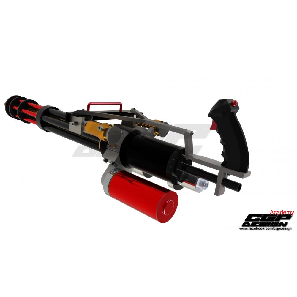 3D打印加特林激光槍模型3D打印模型