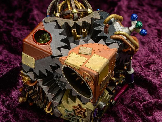 蒸汽朋克齒輪魔方3D打印模型