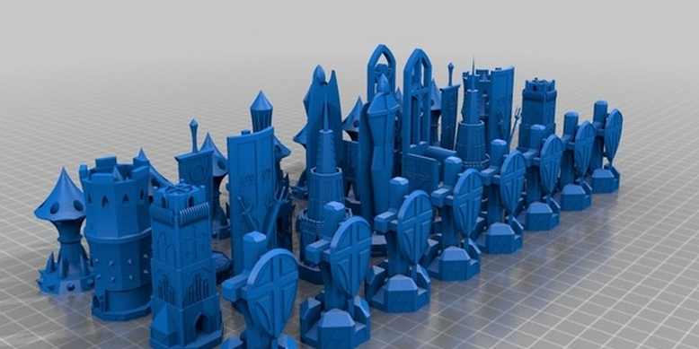 天使與魔鬼象棋集3D打印模型