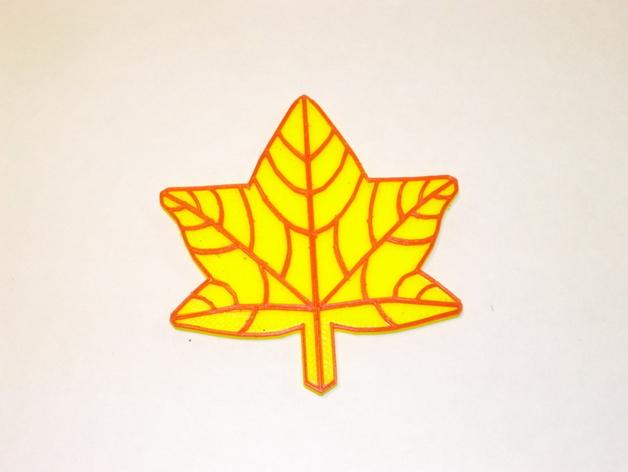 楓葉造型杯墊3D打印模型