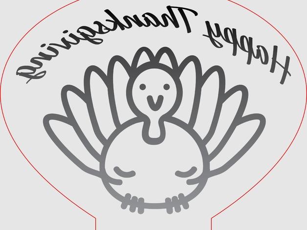 感恩節(jié)快樂發(fā)光板3D打印模型