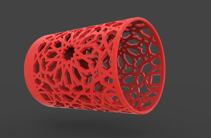 花紋筆筒3D打印模型