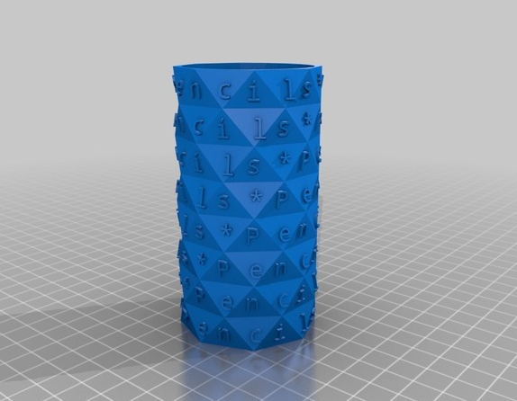 菱形筆筒3D打印模型