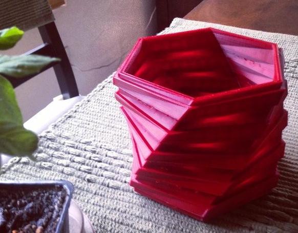 六邊形花盆容器3D打印模型