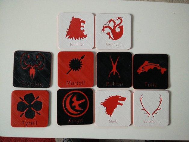 “權力的游戲”款飲料杯墊3D打印模型