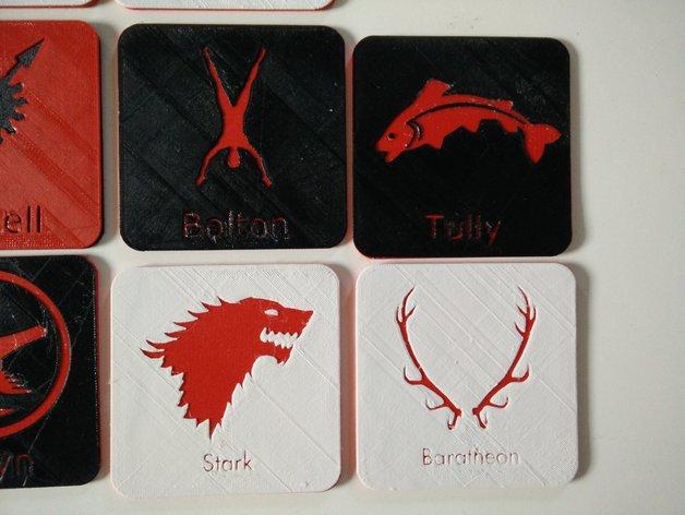 “權力的游戲”款飲料杯墊3D打印模型