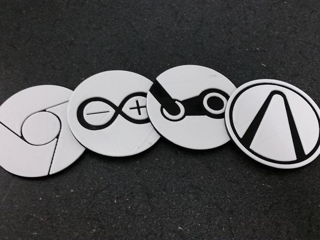 桌面圖標(biāo)的杯墊3D打印模型