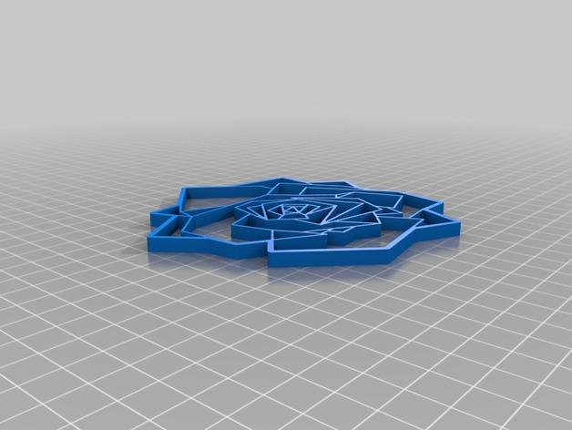 玫瑰壁畫3D打印模型