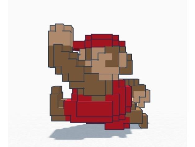 像素馬里奧3D打印模型