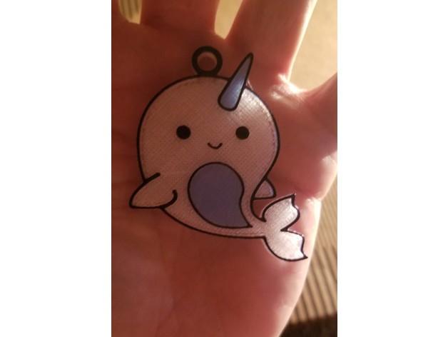 獨(dú)角鯨鑰匙環(huán)3D打印模型