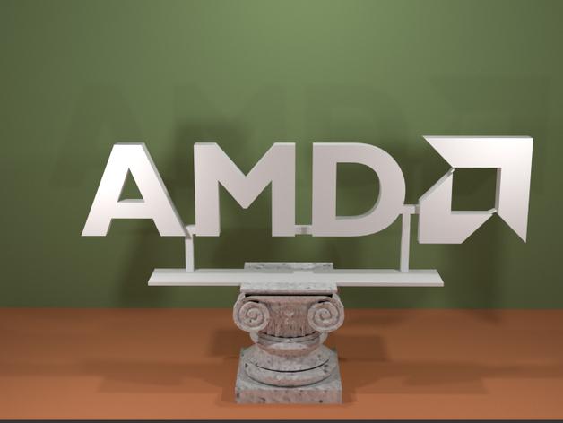 AMD標(biāo)志3D打印模型