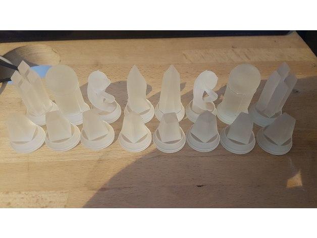 透明國際象棋3D打印模型