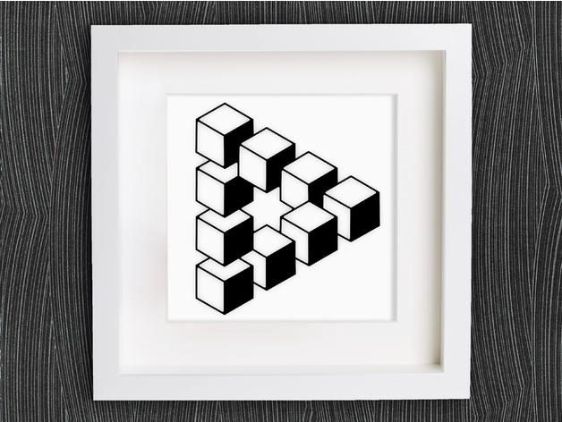 3D三角壁畫3D打印模型